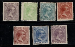 Puerto Rico 1890 Baby type to 6c SG124, 126-27, 129 etc to 134 Mint/MNG see note - Foto 1 di 1