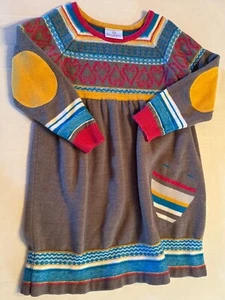 Hanna Andersson Girls Winter Nordic Wool Blend Sweater Dress Size 120 - Picture 1 of 7