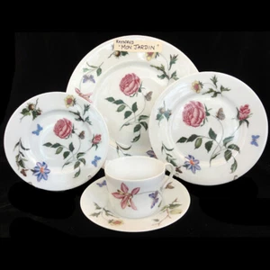 MON JARDIN Raynaud Limoges 5 Piece Place Setting NEW NEVER USED made in France - Picture 1 of 7