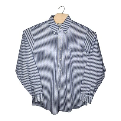 Brooks Brothers The Original Polo Shirt Blue Striped Mens 16-35 Dress Shirt - Image 1 of 4
