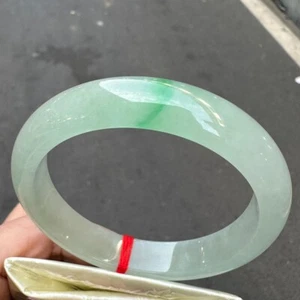 Real Natural Grade AAA Ice Burmese Green Jade jadeite bracelet bangle 59MM - Picture 1 of 9
