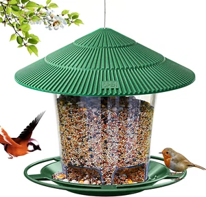 Hanging Bird Feeder Squirrel Proof for Outdoor Wild Bird Seed, Green - Picture 1 of 8