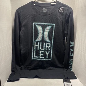 Hurley Optic Graphic Long Sleeve Tee Black Boys Size Small NWT - Picture 1 of 6