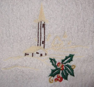 [Natale] Coppia spugna natalizia - Idea regalo - Disegno paesaggio su bianco - Picture 1 of 1