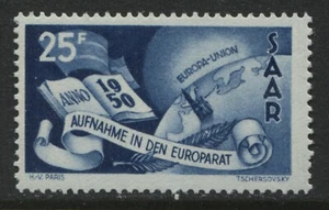 Germany Saar 25 francs European Union unmounted mint NH - Picture 1 of 1