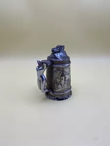 RARE Collectable Antique Metal Cigar Stein Table Lighter Woman Handle Village - Picture 1 of 8