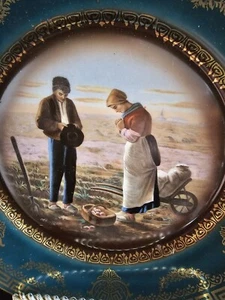 Antiker Ackermann & Fritz Deko Bauer Paar Gold vergoldete Platte 10"" Exquisit! - Bild 1 von 7