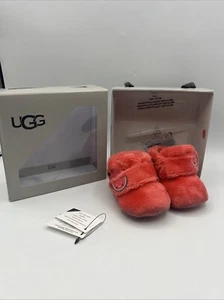 UGG Keelan Boots Baby Toddler Girls Sz 2/3 Pink Watermelon Suede Fur - Picture 1 of 16