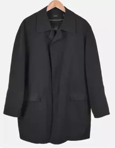 Amazing Sanyo Solid Black Polyester Rain Trench Zip-In Liner Mens Raincoat L - Picture 1 of 5