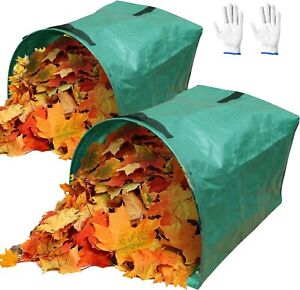 53 Gallons Garden Waste Bags-2 Pack Reusable Yard Waste Bags Heavy DutyLarge ...