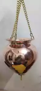 Vedic Shirodhara Pot Copper (2.5 LTR) with Chain, Valve, and Nozzle - Picture 1 of 5