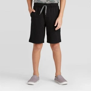 EC) Cat & Jack Soft Black Shorts Flexible Drawstring Front Pockets 4/5 NWT - Picture 1 of 5