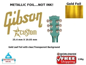 Gibson Custom Guitars Guitar Decal Foil Headstock Waterslide Restoration 138g - Picture 1 of 1
