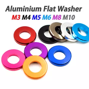 Alu eloxiert M3 M4 M5 M6 M8 M10 metrisch bunt Flachscheibe Distanzdichtung - Bild 1 von 137
