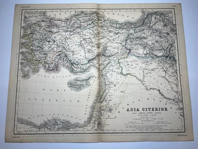 Mapa de TURQUÍA 1876 en ASIA fm Atlas Atiquus mapas antiguos VER DESCRIPCIÓN Foto 1 de 3