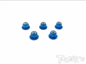 ASS-3FLN-TB T-Works Muttern M3 Flansche selbstsichernd blau hellblau (5 Stück) - Bild 1 von 1