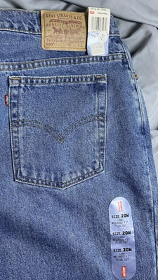 NEW NOS USA 90s Levis 550 Women 20W Relaxed Fit Tapered Leg Jeans 36W 33L 46Hip - Image 1 of 4