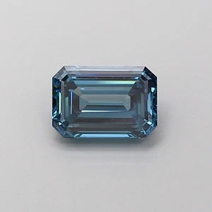 Emerald 1.00 Carat Fancy Vivid Blue VS2 Loose Lab Grown Diamond - Picture 1 of 3