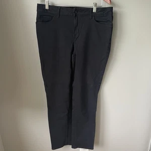 Eddie Bauer Jeans Womens Size 12 Black Denim Pants Slightly Curvy Slim Straight - Picture 1 of 11