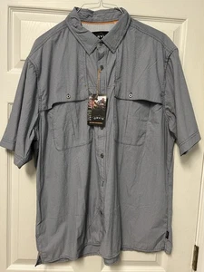 NEW! Orvis Men's Size XL Short Sleeved Open Air Caster Fishing Shirt Blue Check - Picture 1 of 11