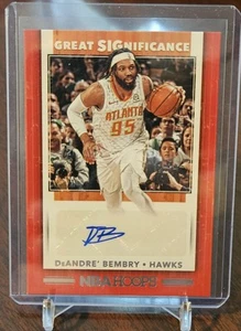 2019-20 Panini Hoops Basketball Great SIGnificance Auto #GS-DAB DeAndre' BEMBRY - Picture 1 of 2