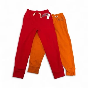 NWT Gap Kids Teen Size XL (12)  Modern Red and Pre-Owned Orange Fleece Jogger - Picture 1 of 3
