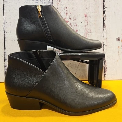 Botas negras con cremallera al tobillo de cuero sintético Cayu aerosoles para mujer talla 9M nuevas sin caja Foto 1 de 4