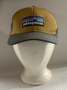 Patagonia Jugend Netz Mütze Druckknopflasche klassisches Logo Trucker braun grau Kinder Einheitsgröße - Bild 1 von 8