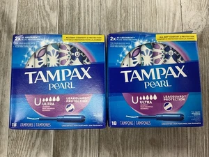 2 PACK- TAMPAX Pearl Ultra Leakguard Protection Tampons, (18 Per Box, 36 Total) - Picture 1 of 2