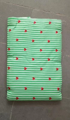 5 Yard Hand Block Green Heart Print Fabric Natural Handmade Cotton Indian Craft - Image 1 of 4