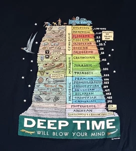 T-shirt Ray Troll Deep Time strati fossili storia della terra dinosauro pesce animale - Foto 1 di 5