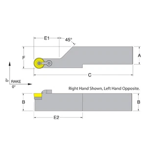 Dorian 51244 MRGOR85-4D RH Toolholder for RCM_43 inserts - Picture 1 of 1