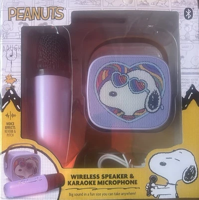 🔥 Altavoz Inalámbrico PEANUTS Snoopy + Juego de Micrófono Karaoke - Bluetooth 5.4  Foto 1 de 2