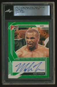 Mike Tyson 2022 Pro Set Metal Wave Green 1/1 Proof Auto Autograph - Bild 1 von 2