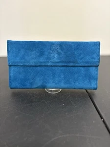 VTG Rolfs Pigskin Blue Suede Nubuck Leather Wallet Pocketbook - Picture 1 of 15