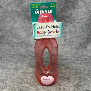 Ansa Gerber Easy to Hold Babyflasche rosa Vintage 80er Puppe Requisite Kunststoffloch - Bild 1 von 6