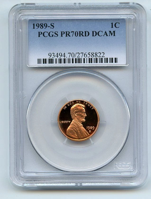 1989 S 1C Lincoln Cent Proof PCGS PR70DCAM - Image 1 of 1