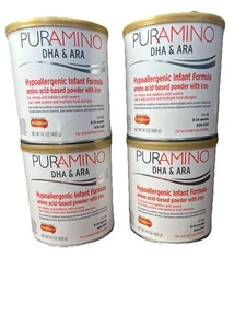 (4) Puramino DHA ARA Säugling Baby Pulver hypoallergen 14,1 Oz Ablaufdatum 7/26 0-24 Monate - Bild 1 von 7
