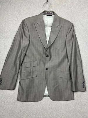 Blazer deportivo Banana Republic para hombre 38S gris a rayas algodón simple chaqueta con botones Foto 1 de 4