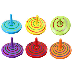 6 pièces haut en bois pour enfants Dreidel jouet éducatif hauts colorés