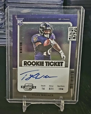 2021 Panini Contenders Optic Rookie Ticket Autograph Tylan Wallace Ravens - Image 1 of 2