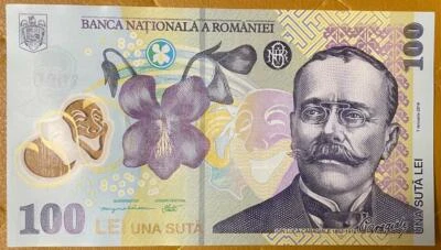 2019 / Romania / 100 Lei / Polymer Banknote / UNC - Image 1 of 2