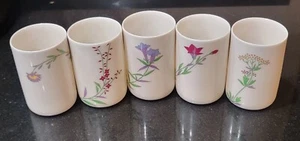 Set of 5 Koransha Floral Porcelain Tea Cups Vintage  - Picture 1 of 12
