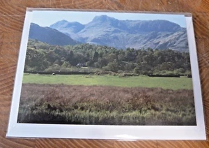 Tarjeta de felicitación en blanco de cumpleaños Great Langdale From Elterwater The Lake District - Imagen 1 de 3