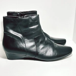 Supersoft Diana Ferrari Boots Women's Size 11 C Wide Black Low Wedge Ankle (t18 - Picture 1 of 16