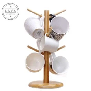 Kitchen Mug Wood Tree Holder Coffee Cup Tea Drying Rack Stand Storage Organizer - Picture 1 of 12