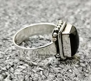Anelli Stella del Mattino Lucifero | Argento 925 | Forma Rettangolo | Gemma Naturale ONYX - Foto 1 di 12