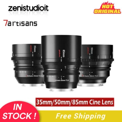 US 7artisans 35mm 50mm 85mm T2.0 Cine Lens Full Frame Lens For Sony E L Mount - Image 1 of 4