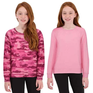 Lucky Brand 2-pack Crewneck Long Sleeve Tee Pink Girls Sz S(7/8) NWT - Picture 1 of 7