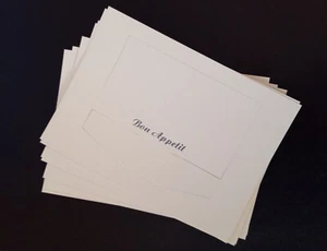 Table place name cards stylish design with plain & bon appetit sides (25) - Picture 1 of 4